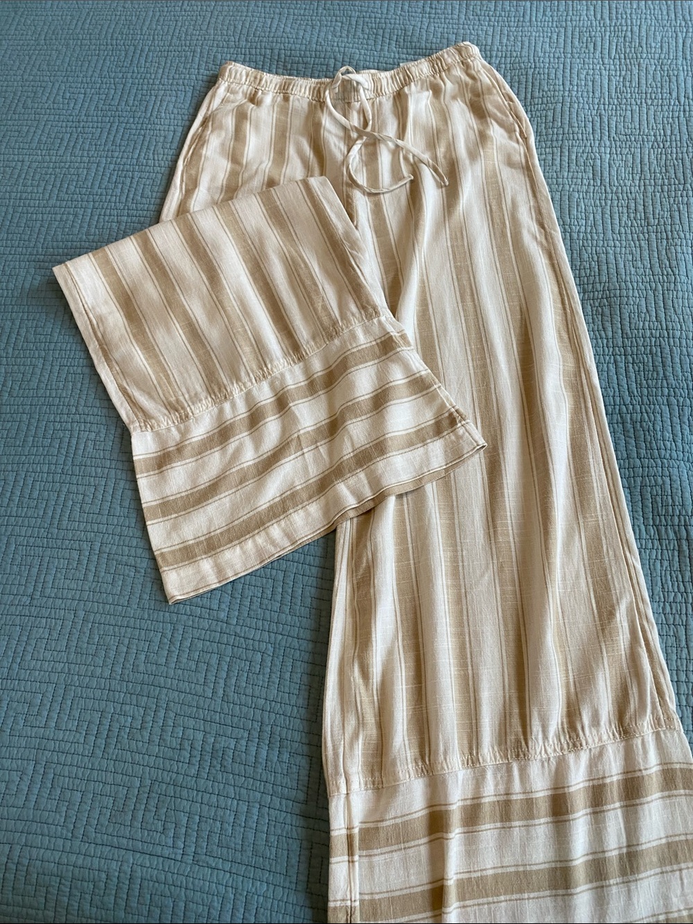 Divided Cream & Tan Striped Pajama Pants